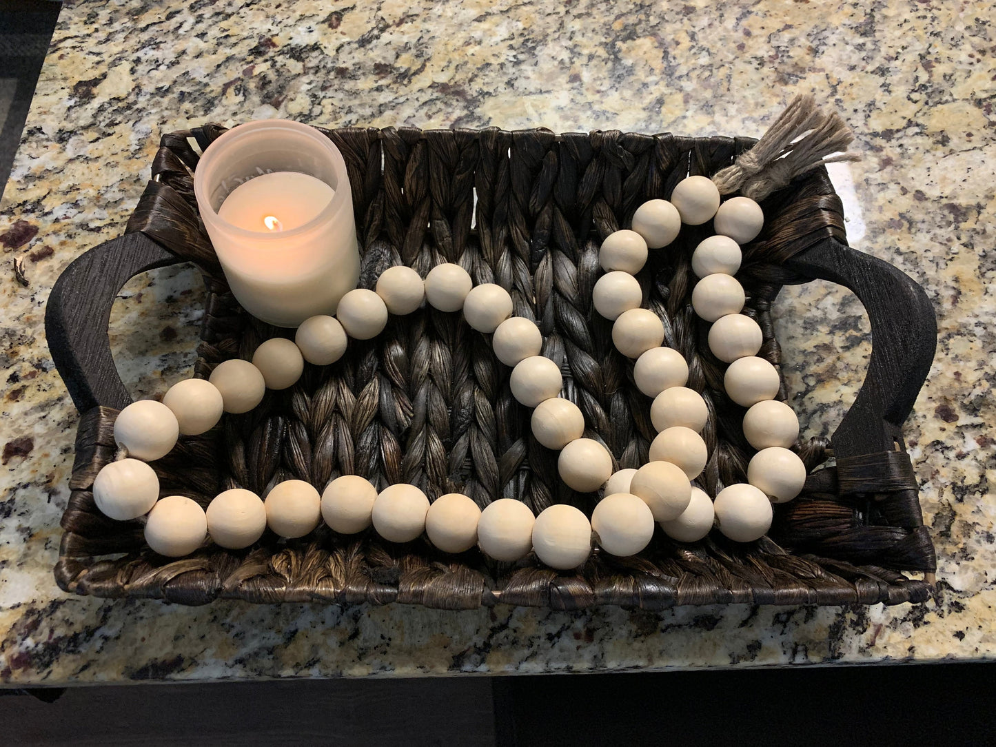 White Pine Wood Bead Garland