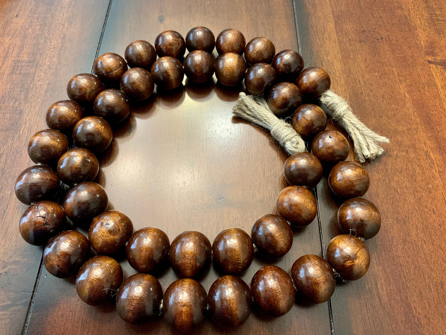 Mahogany Wood Bead Garland