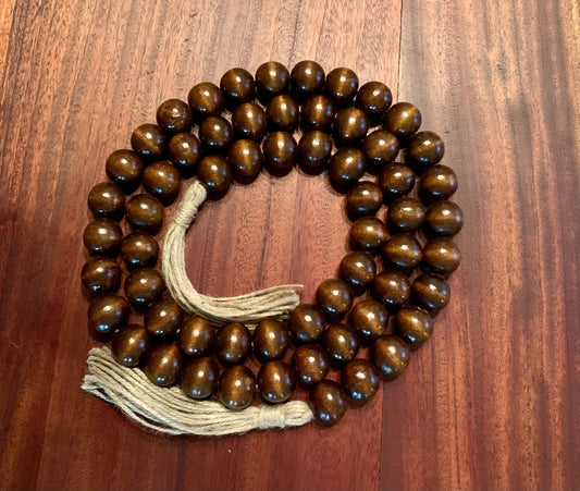 Mahogany Wood Bead Garland