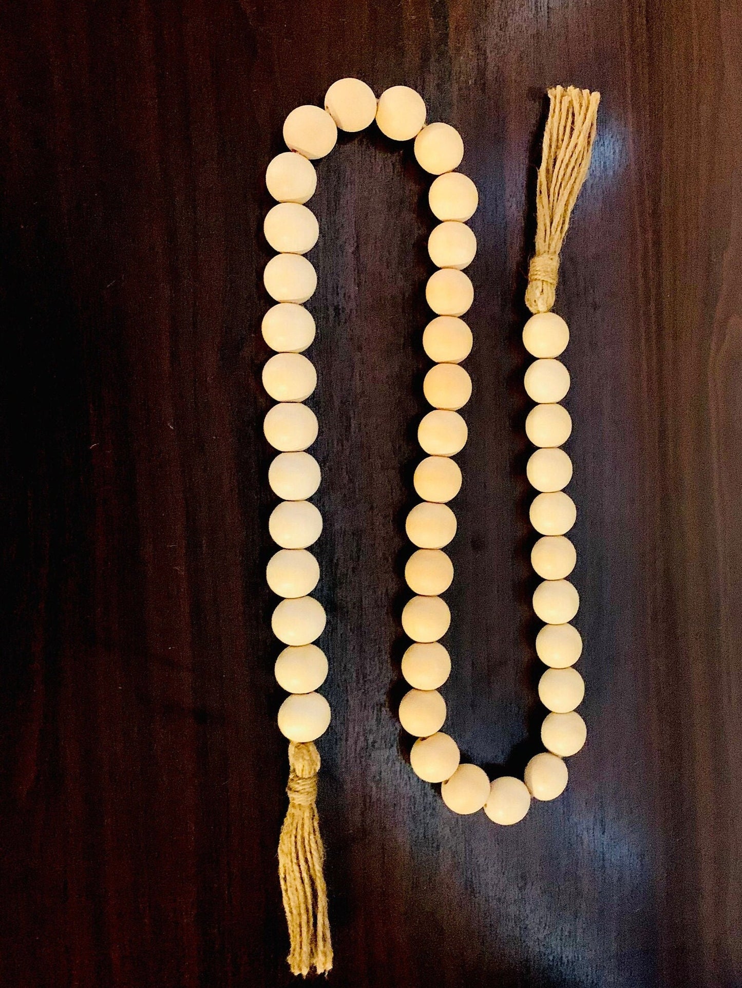 White Pine Wood Bead Garland