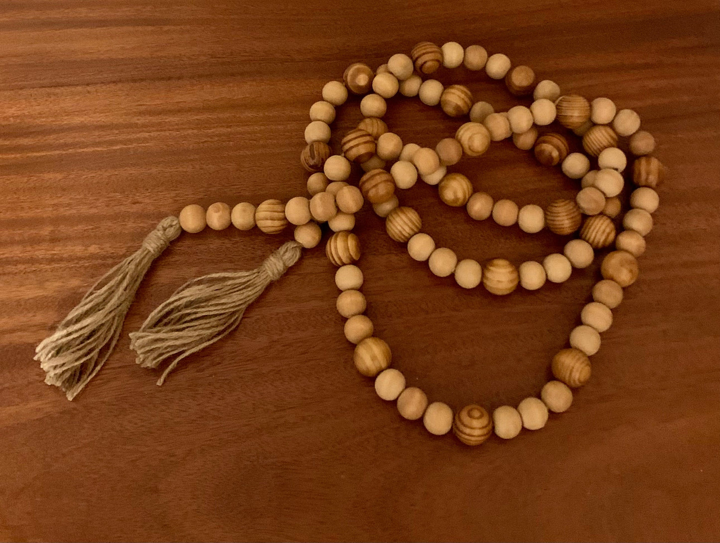 Natural Wood Beaded Garland