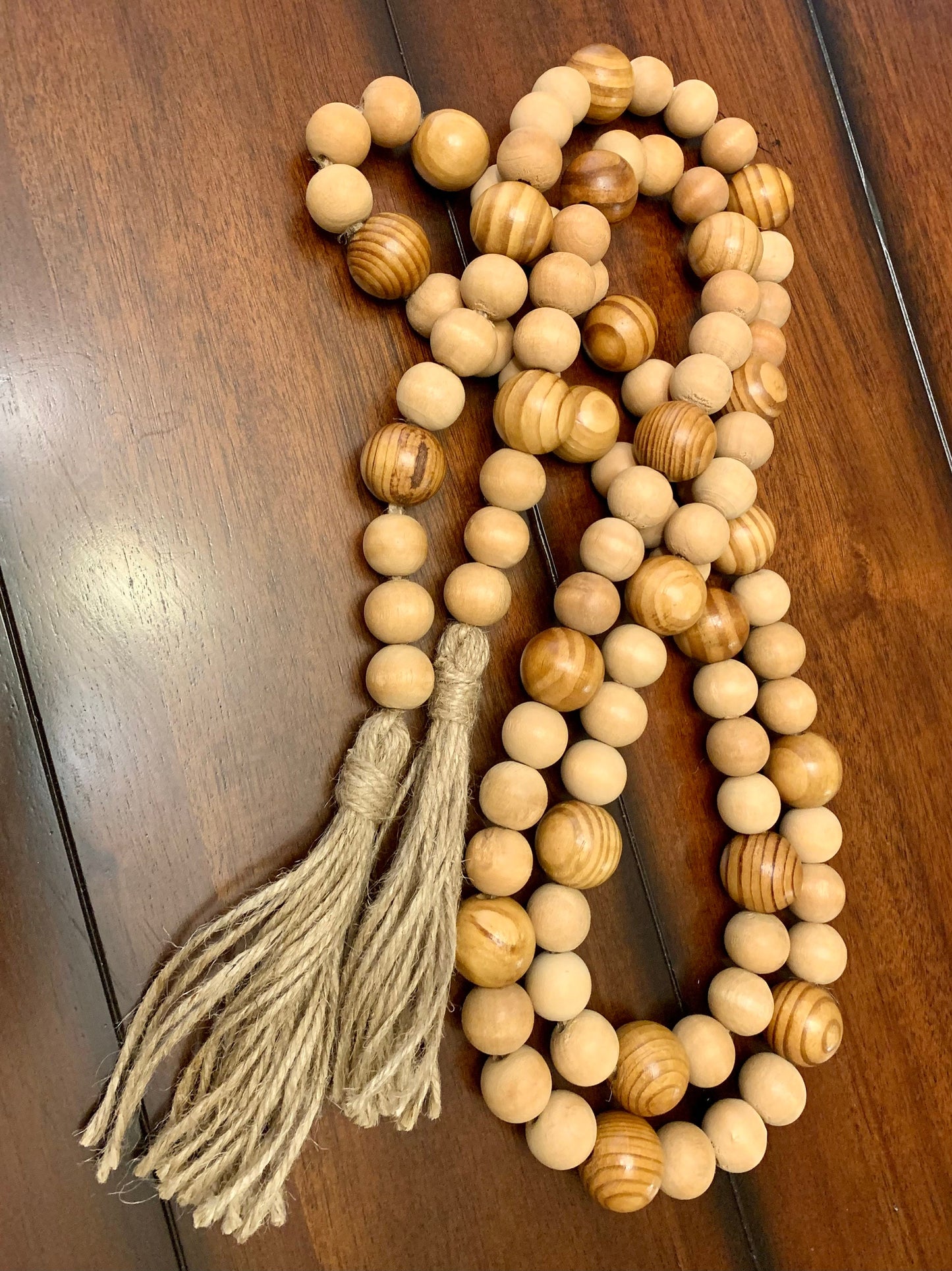 Natural Wood Beaded Garland