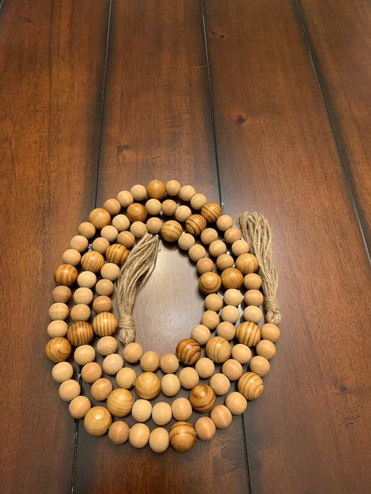 Natural Wood Beaded Garland