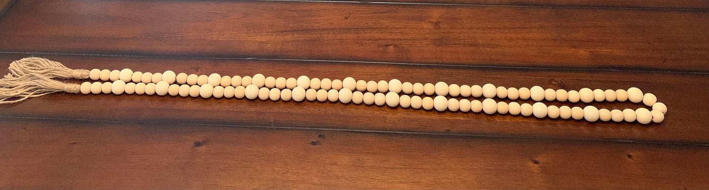 White Pine Wood Bead Garland