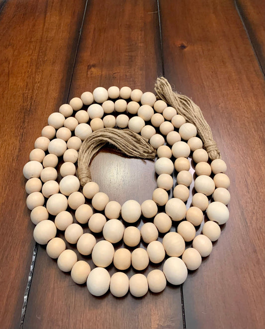 White Pine Wood Bead Garland