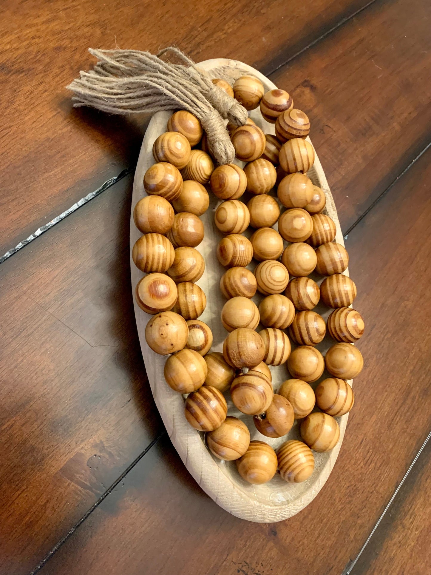 Natural Wood Beaded Garland