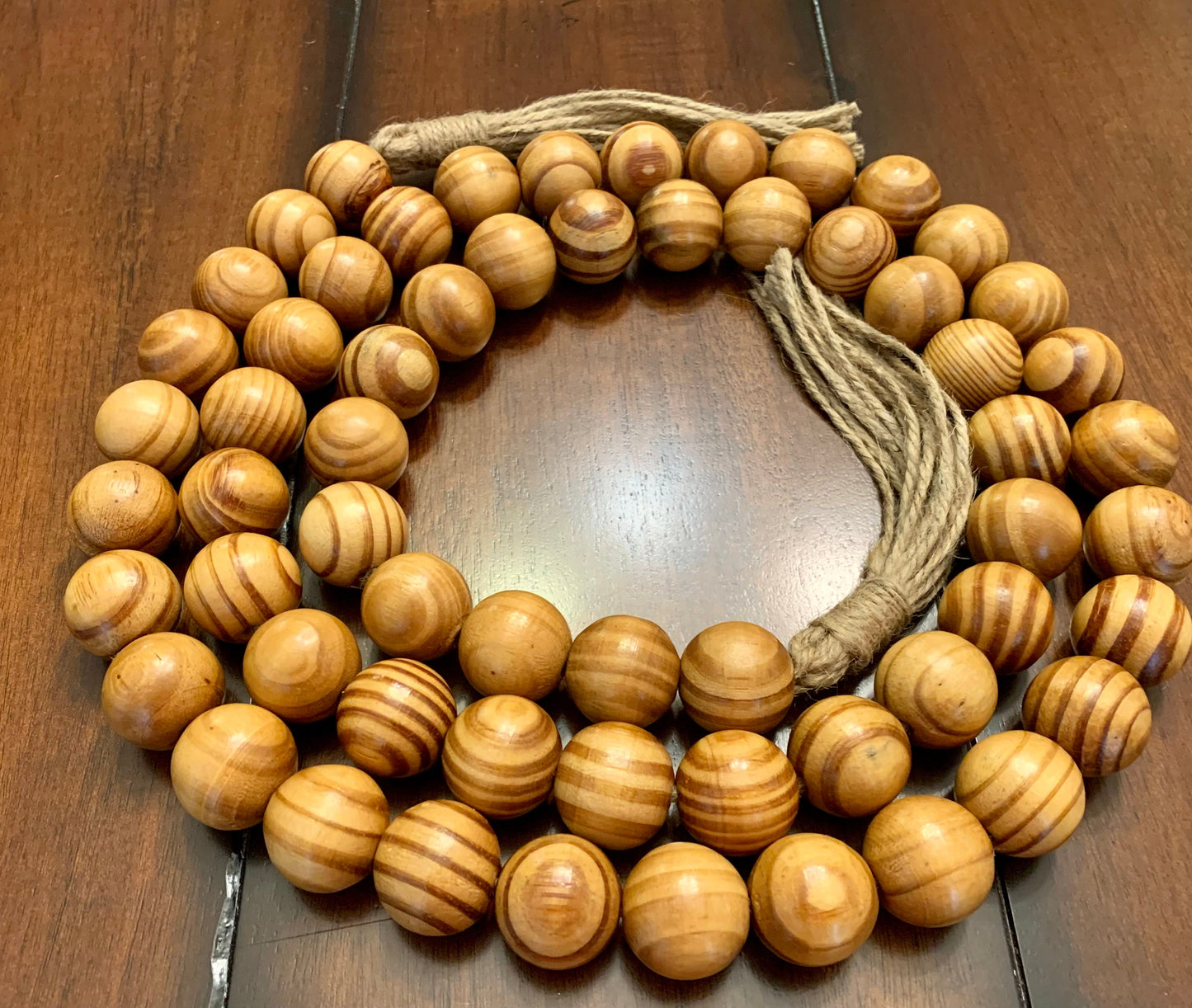 Natural Wood Beaded Garland