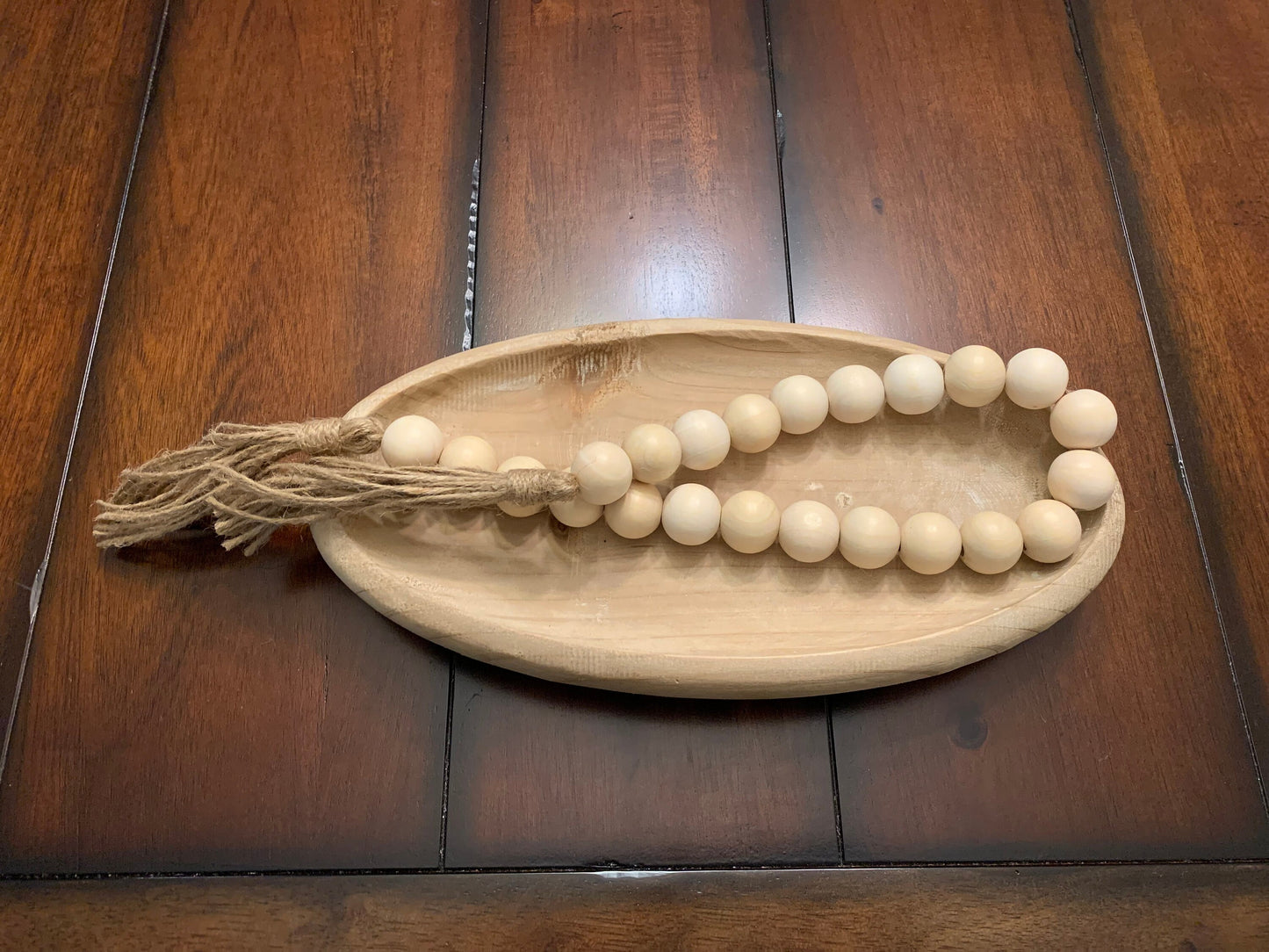 White Pine Wood Bead Garland