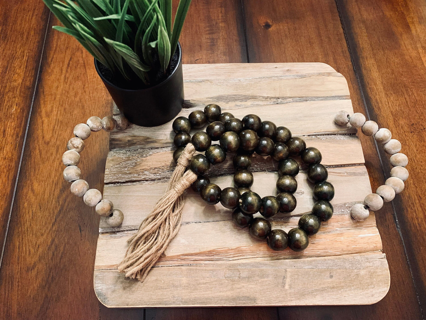 Walnut Wood Bead Garland