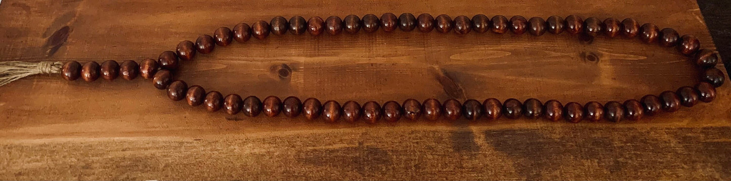 Mahogany Wood Beaded Loop Garland