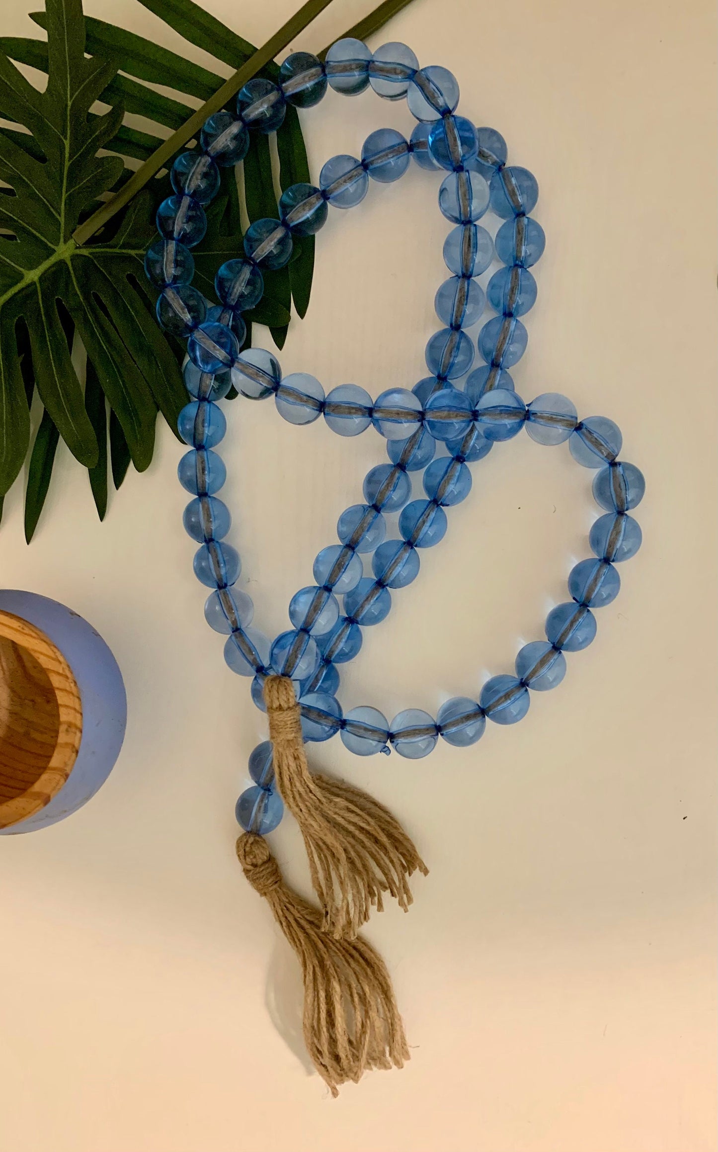 Gemstone Beaded Garland | Blue Crystal Beaded Garland with Tassels