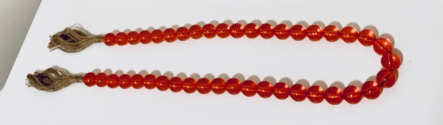 Gemstone Beaded Garland | Red Crystal Glass Beads with Tassels Garland