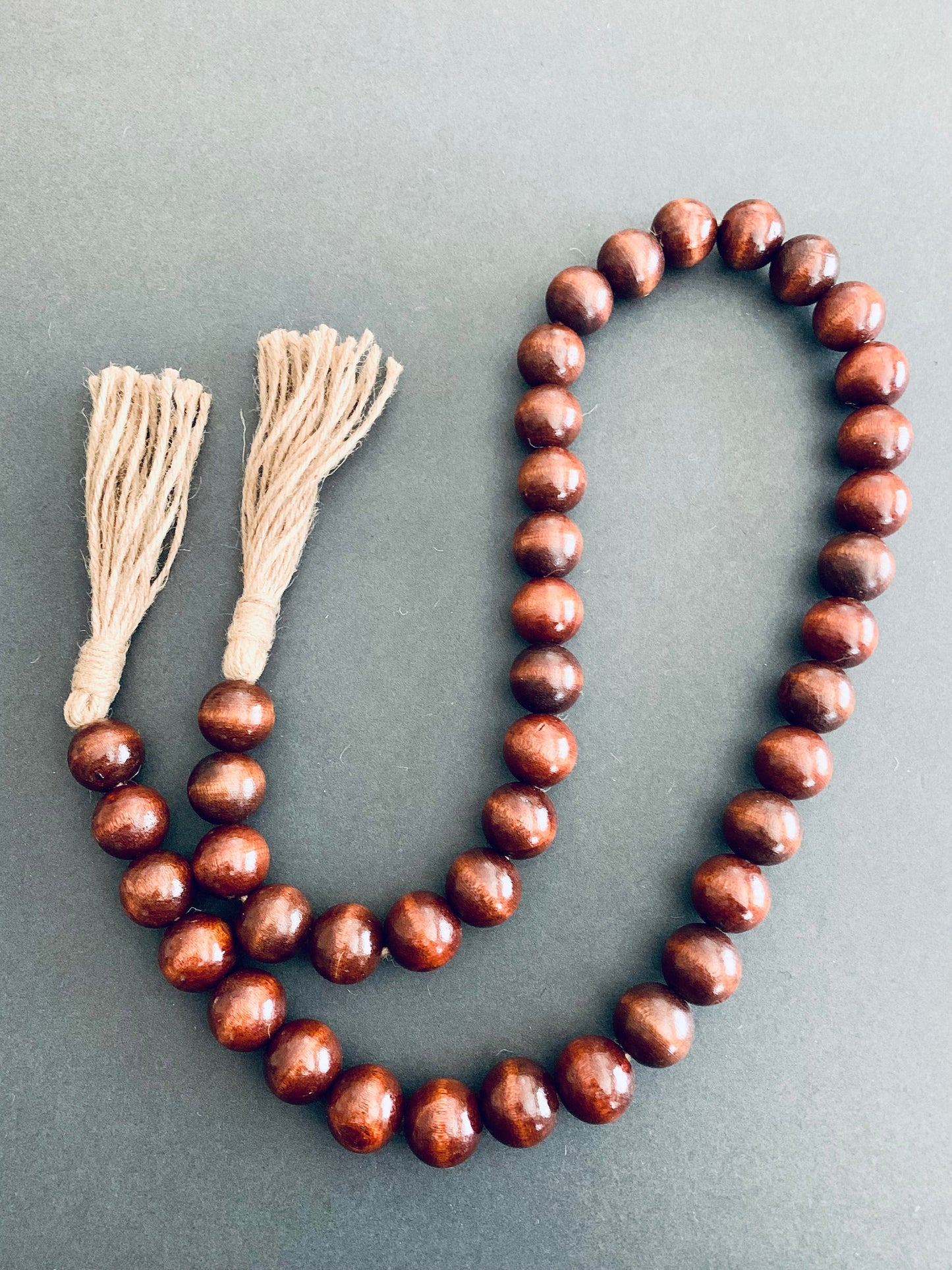 Mahogany Wood Bead Garland